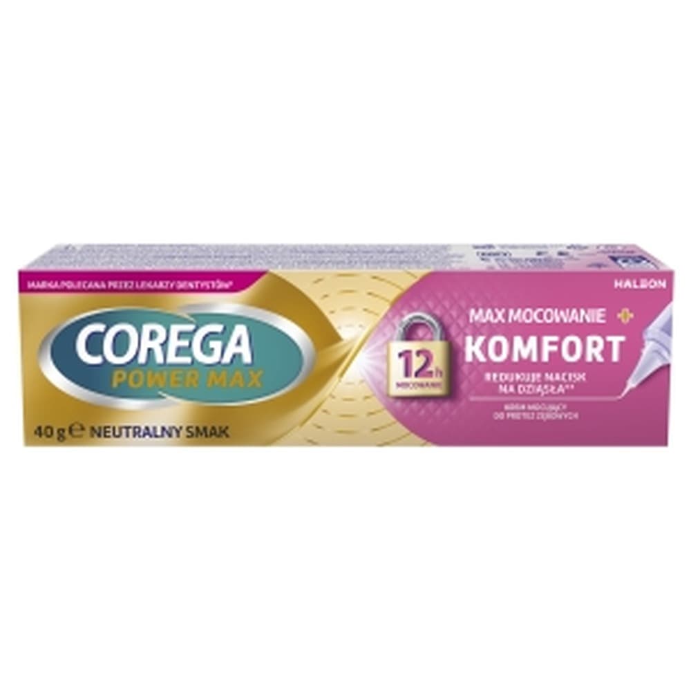 Corega Krem do protez Max Moc + Komfort Neutralny 40 g