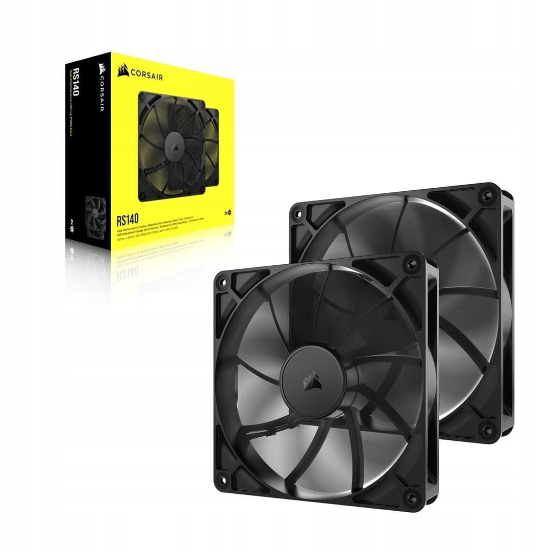 Corsair RS140 Wentylator do obudowy 14 cm, Czarny, 2 sztuki
