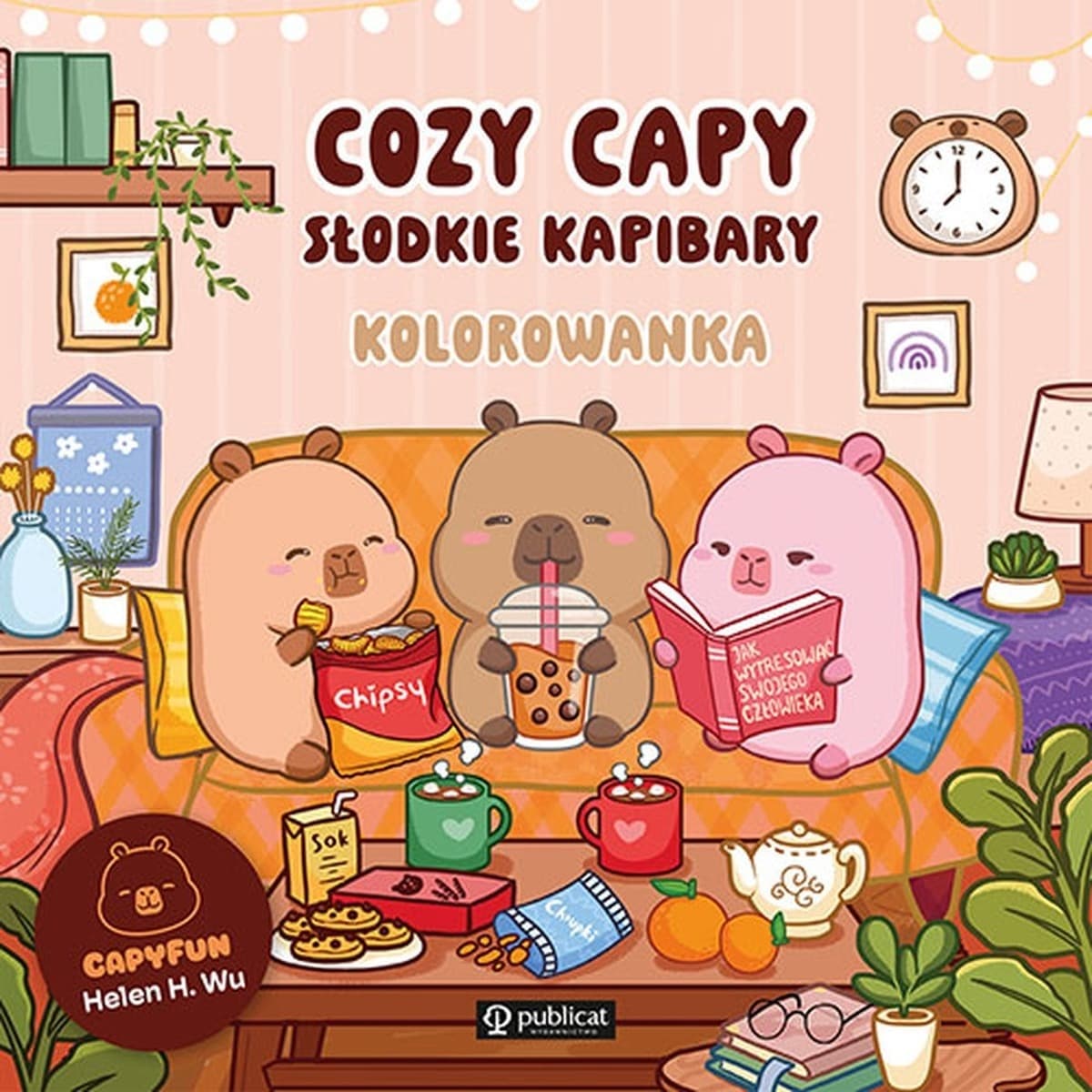 R- Cozy Capy. Słodkie kapibary, kolorowanka