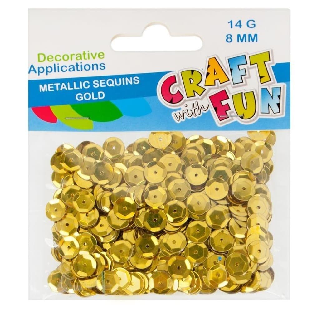 Craft With Fun Cekiny metaliczne kółka 8mm złote 14g