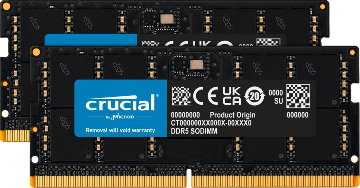 Crucial 96GB (2x48GB) DDR5 5600MHz SO-DIMM Pamięć RAM do Laptopa