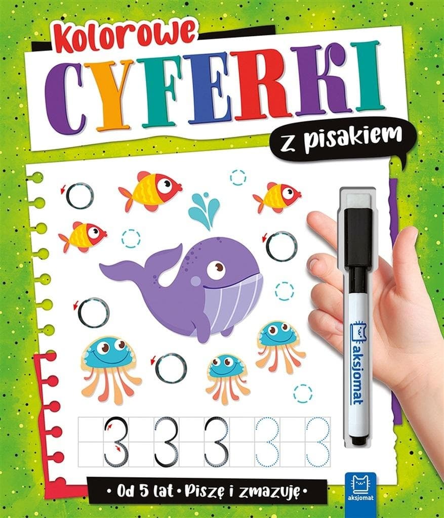 Cyferki kolorowe z pisakiem. Piszę i zmazuję dla dzieci