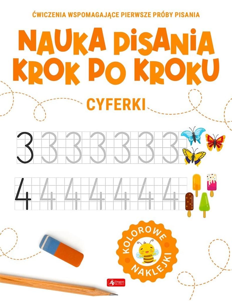 Cyferki. Nauka pisania krok po kroku, zeszyt ćwiczeń