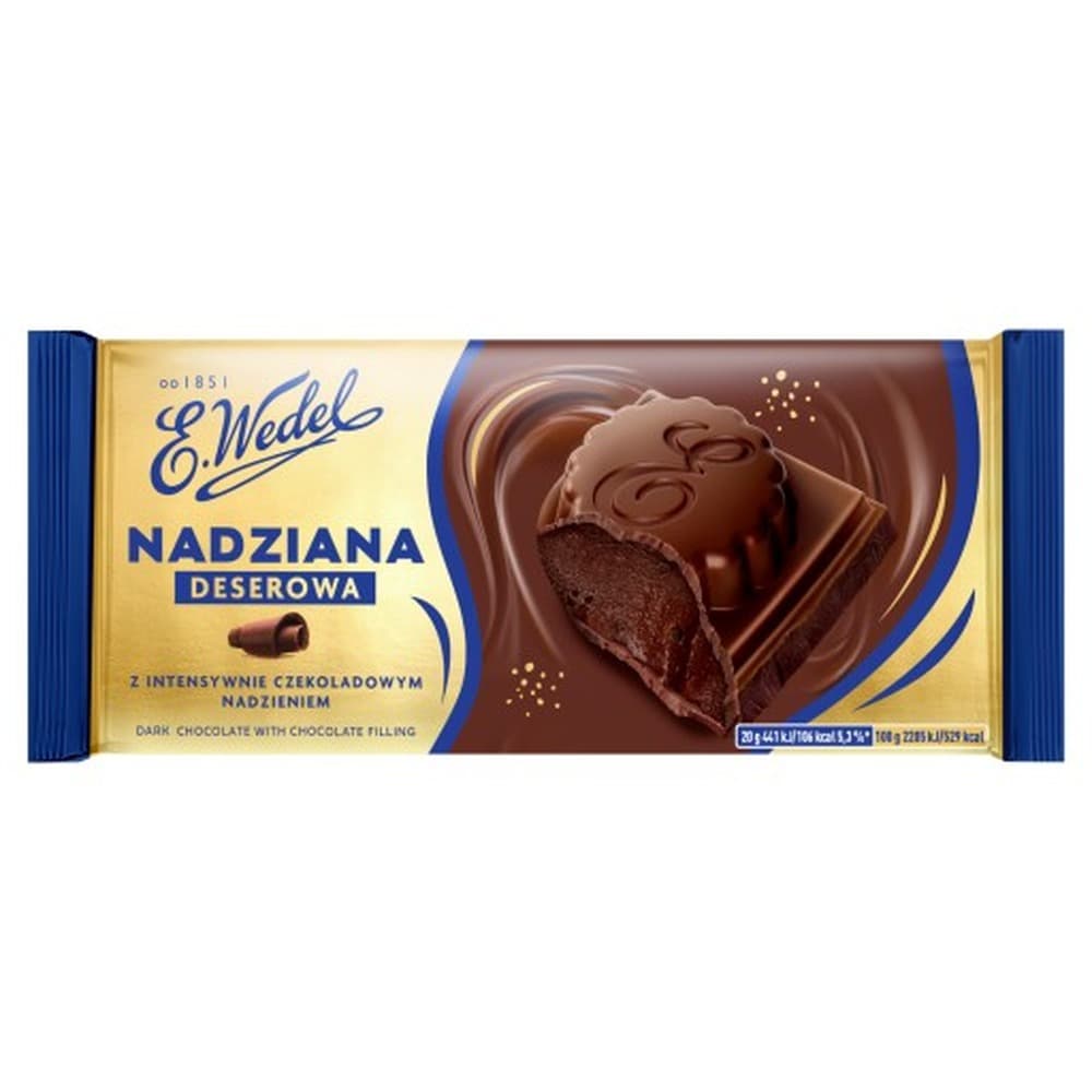 E. Wedel Czekolada deserowa z czekoladowym nadzieniem 100g