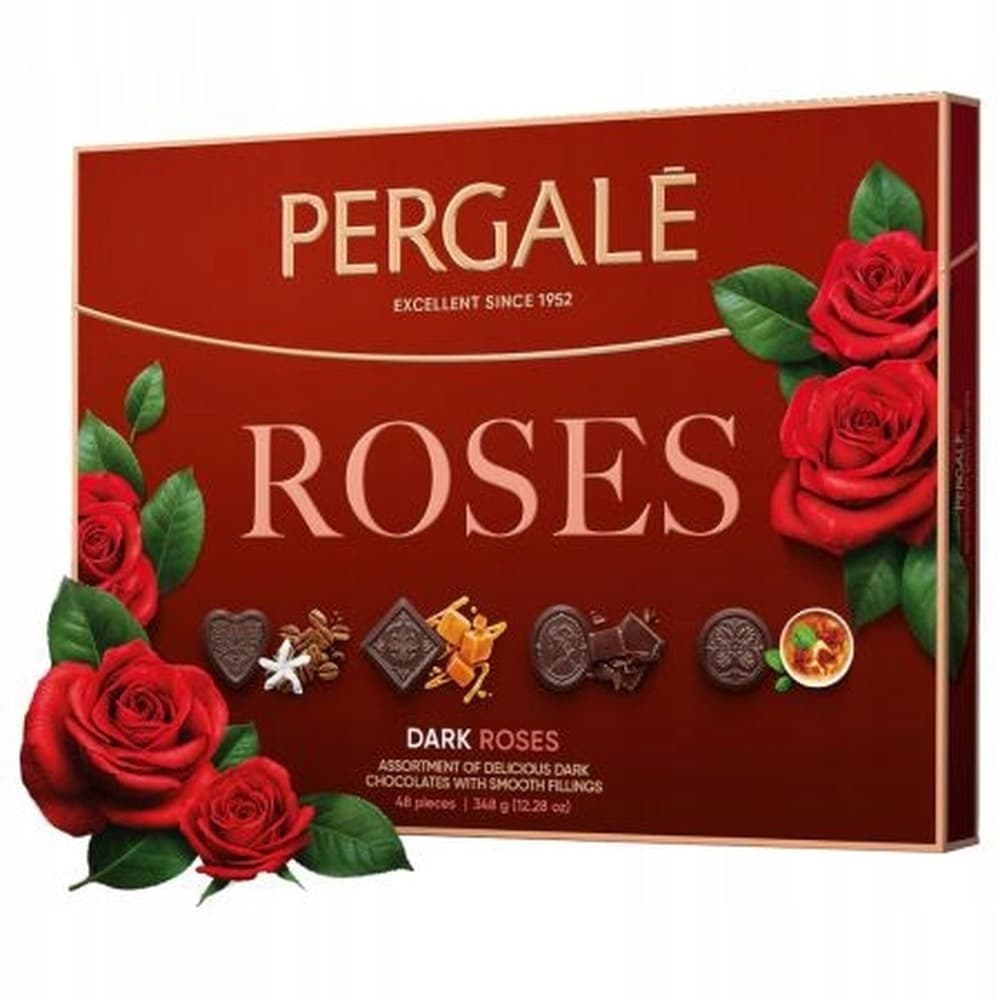 Bombonierka PERGALĖ Dark Roses 348g