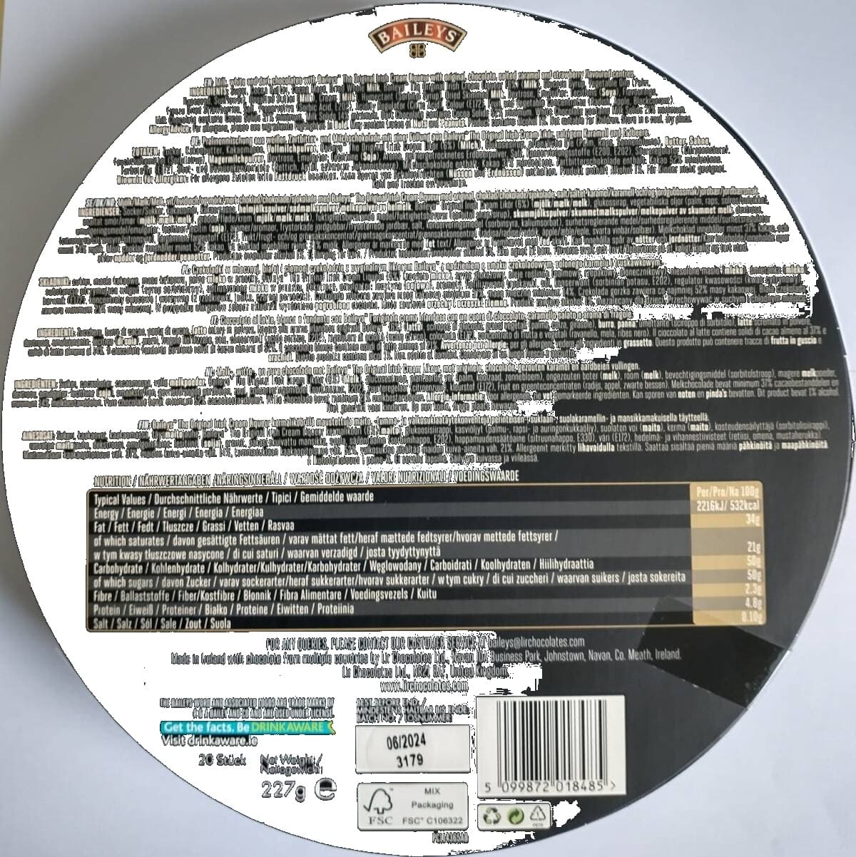 Baileys Irlandzka kolekcja czekoladek 227g