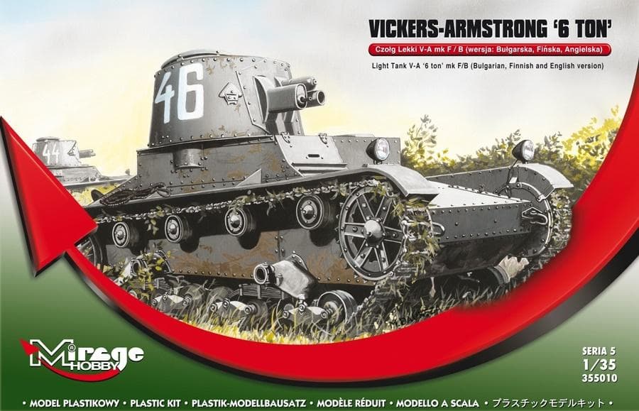 Lekki czołg Vickers-Armstrong 6 ton Mk F/B model do sklejania