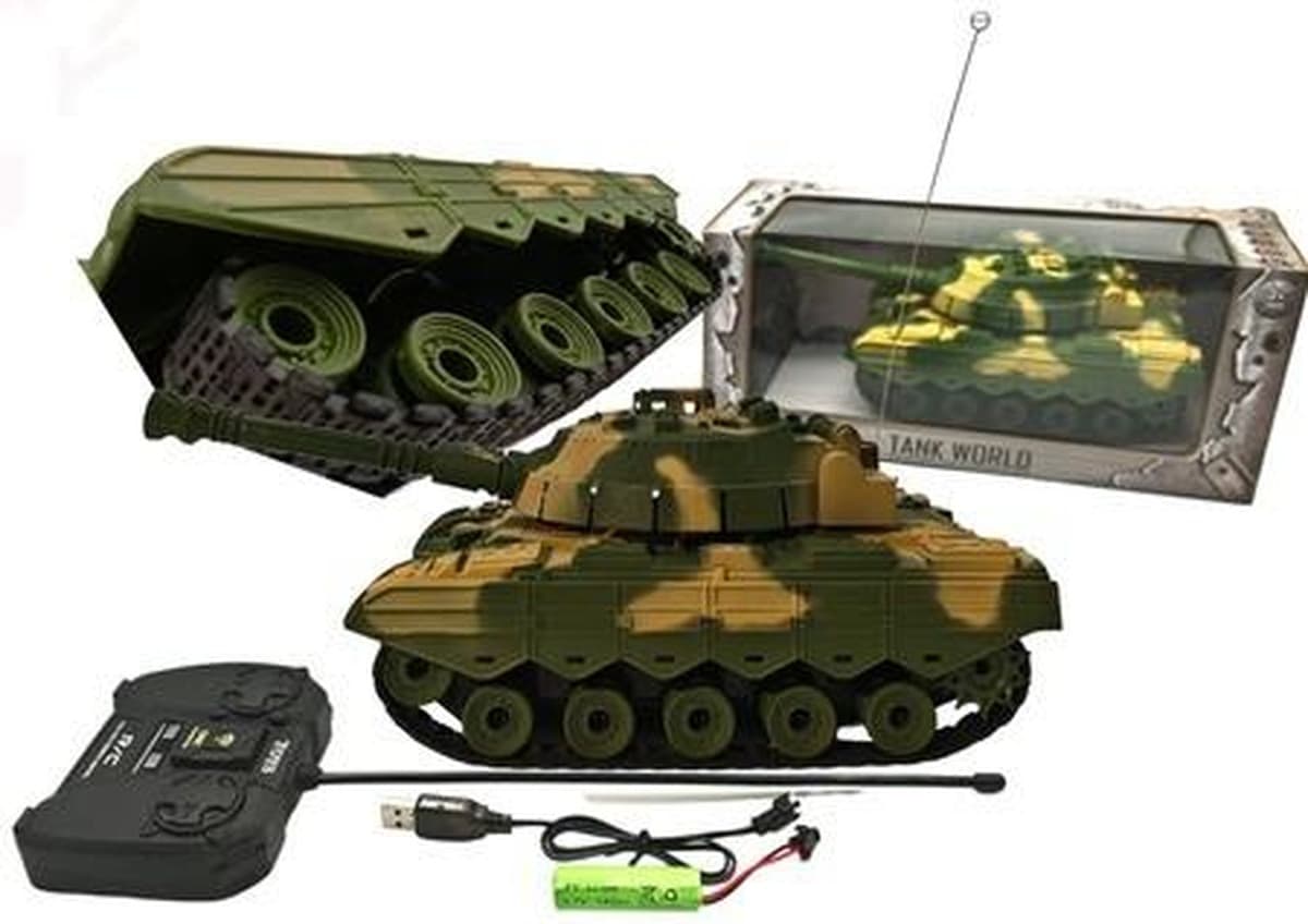 Czołg zdalnie sterowany R/C zielony z efektami