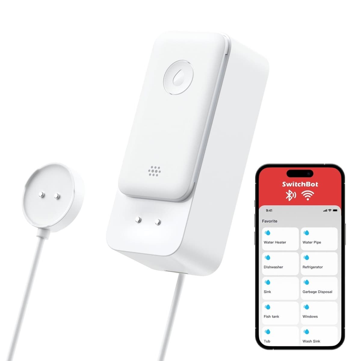 Czujnik zalania SwitchBot WLAN z kablem sensorycznym