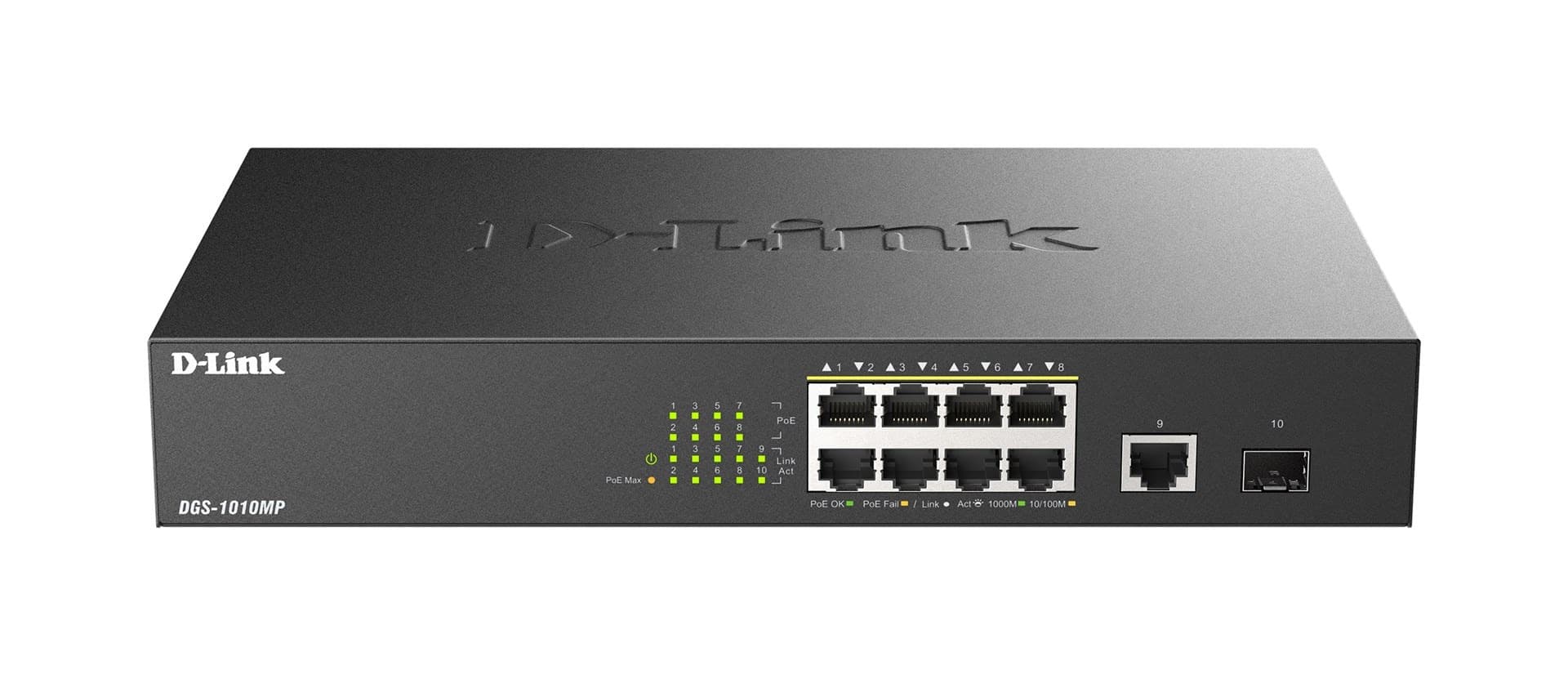 D-Link DGS-1010MP niezarządzalny switch 8 x PoE++ 1 Gigabit na sekundę