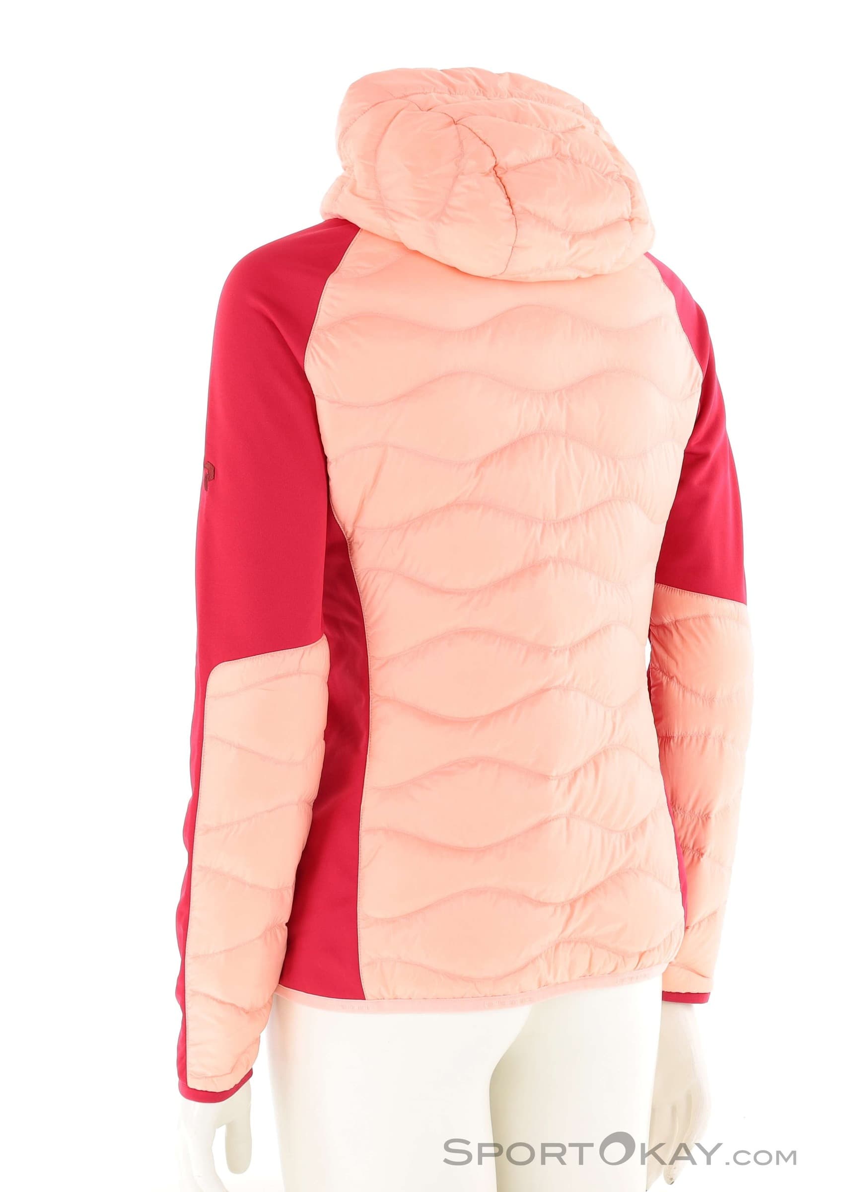 Kurtka Hybrydowa Damska Peak Performance Helium Down Hybrid Hood Brzoskwiniowy/Czerwony Techniczny