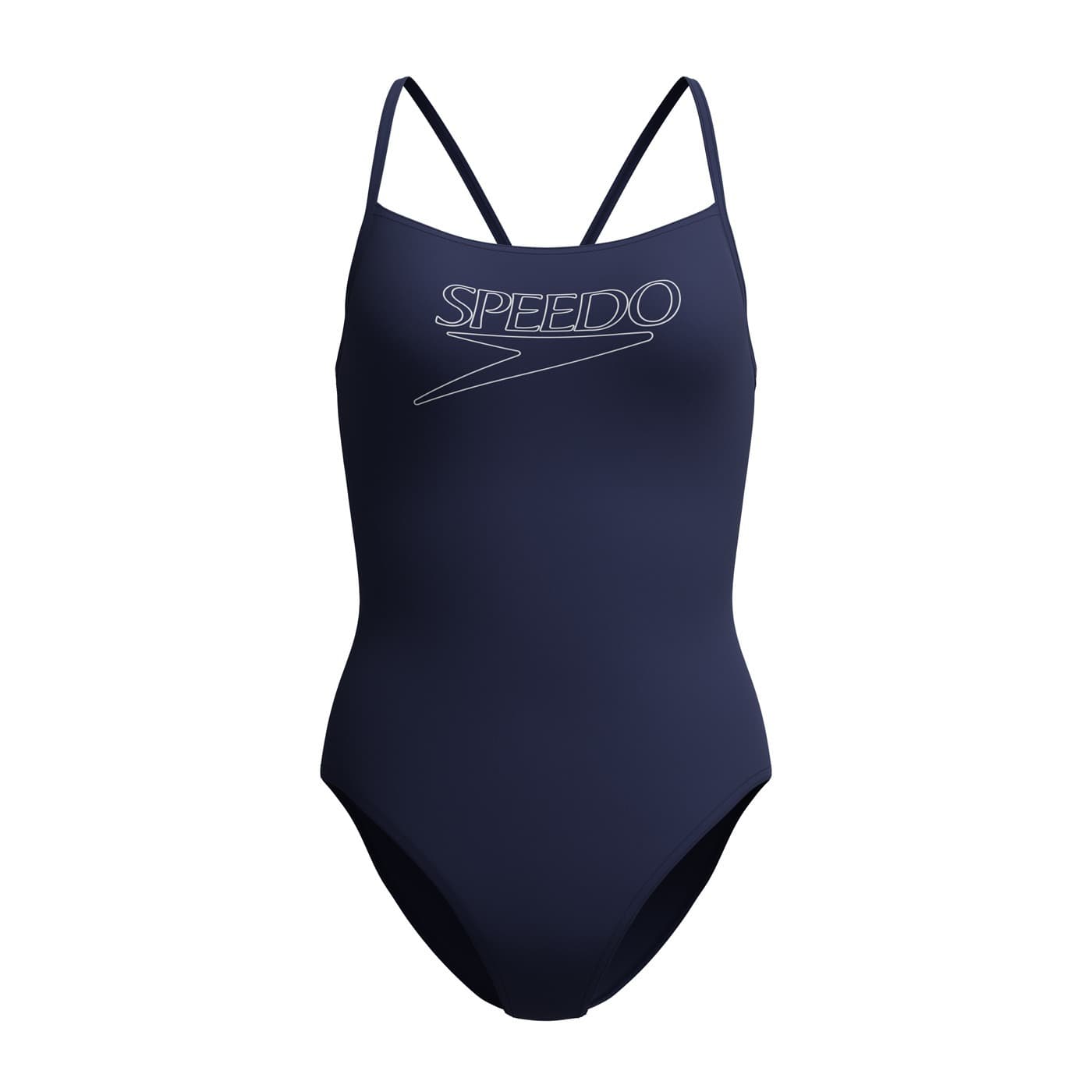 Strój pływacki damski Speedo End+ Logo Thin Strap 1Pc granatowy
