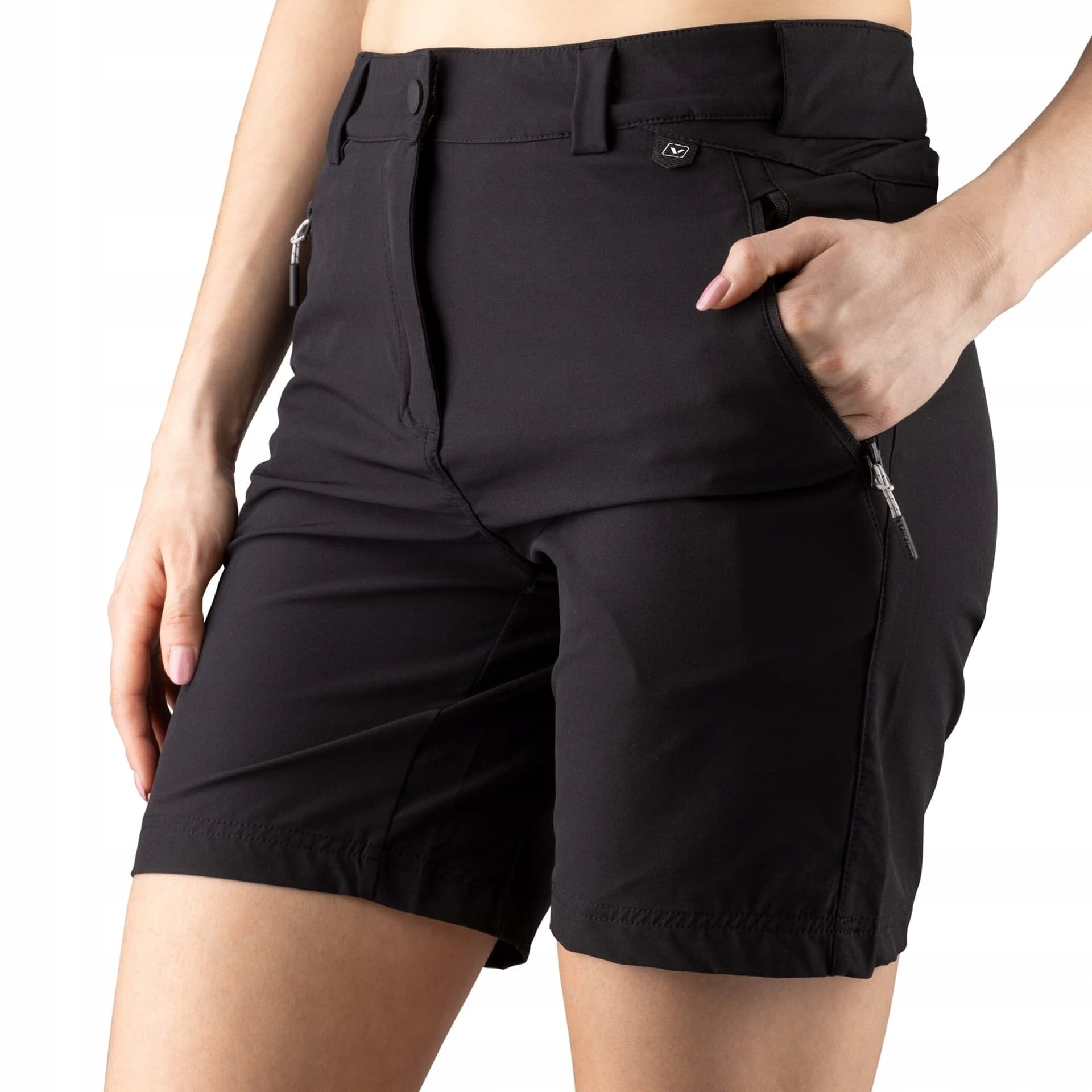 Damskie spodenki turystyczne Viking Expander Shorts - czarne, rozmiar L