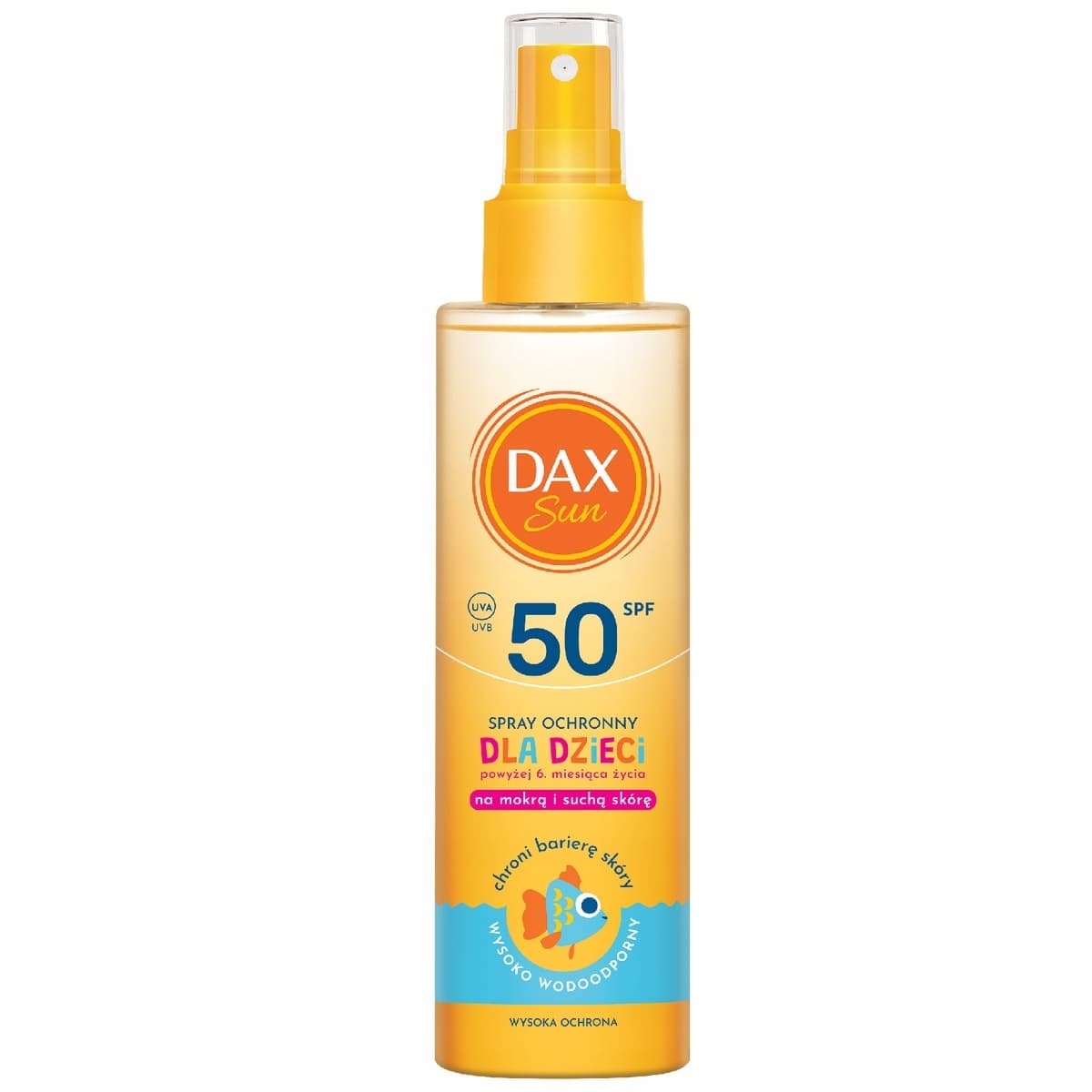 DAX SUN SPF50 Spray Ochronny dla Dzieci, Skóra Mokra i Sucha, 150ml