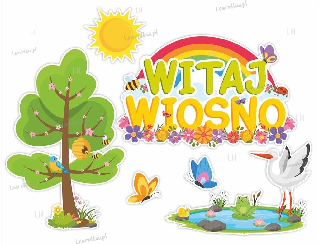 Wiosenny zestaw dekoracji okiennych 6 elementów LearnHow
