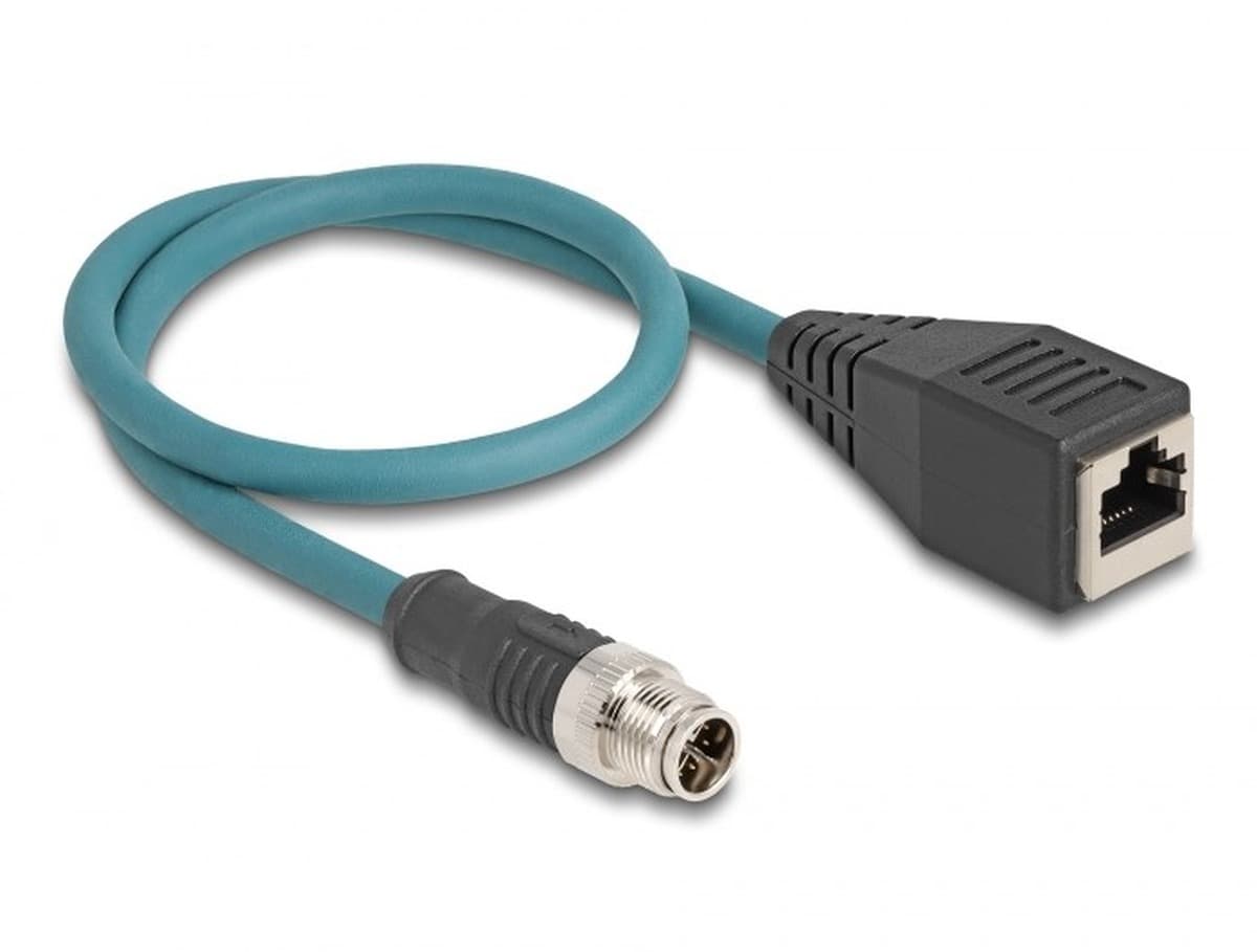 DeLOCK M12 Kabel adaptera 8-pin X-kodowany RJ45 męski-żeński 50cm