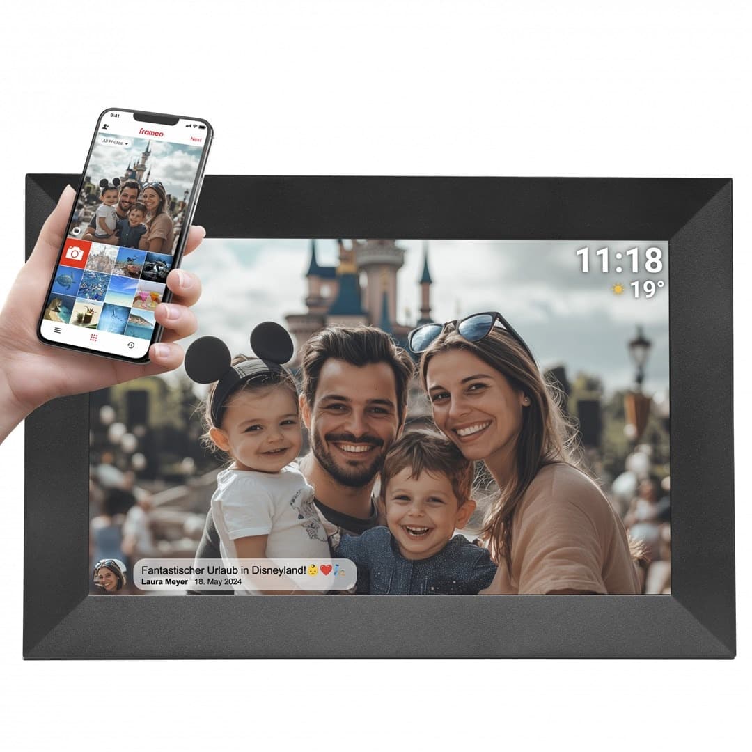 Denver PFF-1024BMK2 cyfrowa ramka na zdjęcia 25,6 cm (10.1") Czarna z ekranem dotykowym i Wi-Fi