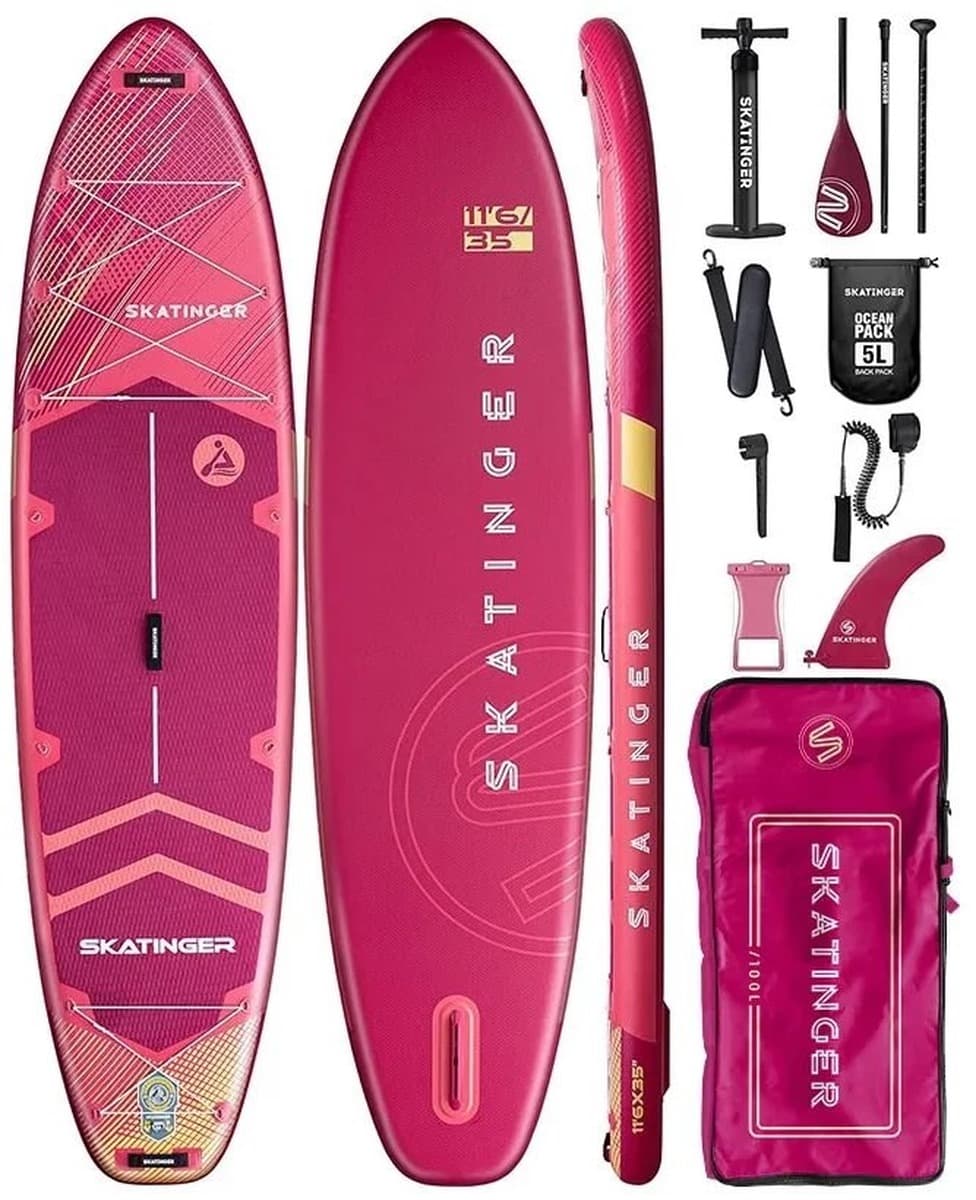 Deska SUP SKATINGER Prana Meteor Red 350x89x15 cm