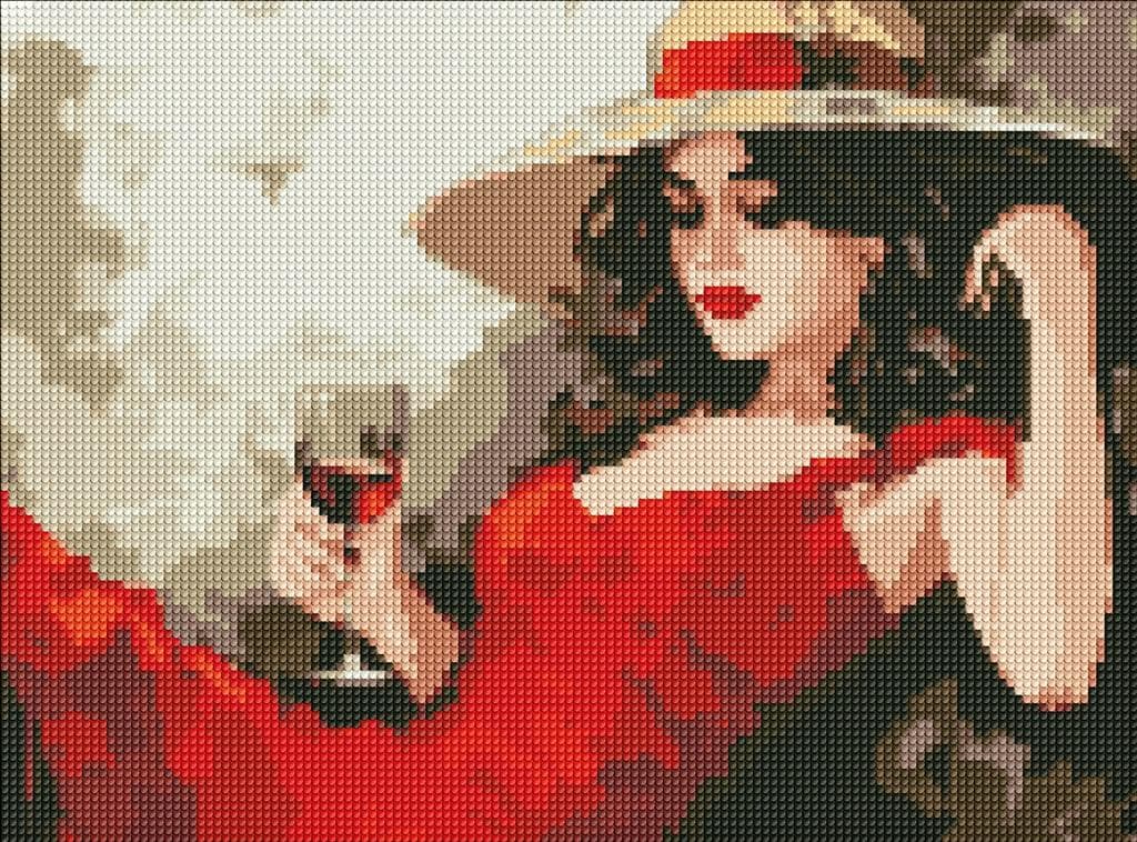 Mozaika diamentowa Dziewczyna w kapeluszu 30x40 cm