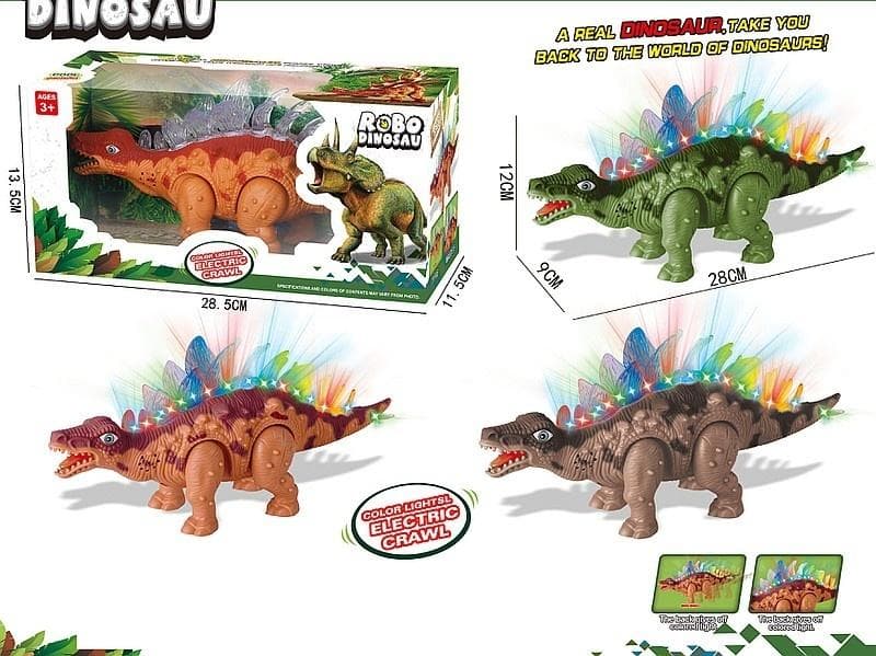 Ruchomy dinozaur na baterie ze światłem i dźwiękiem