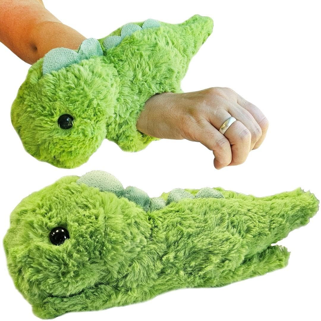 Opaska na nadgarstek Dinozaur pluszowa zielona 25 cm