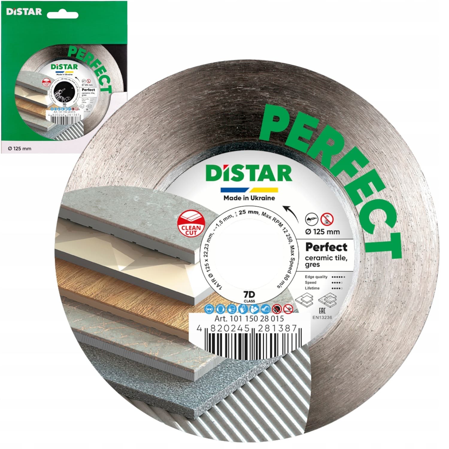 Distar tarcza diamentowa Perfect 125 x 1,5 x 25 x 22,23 mm
