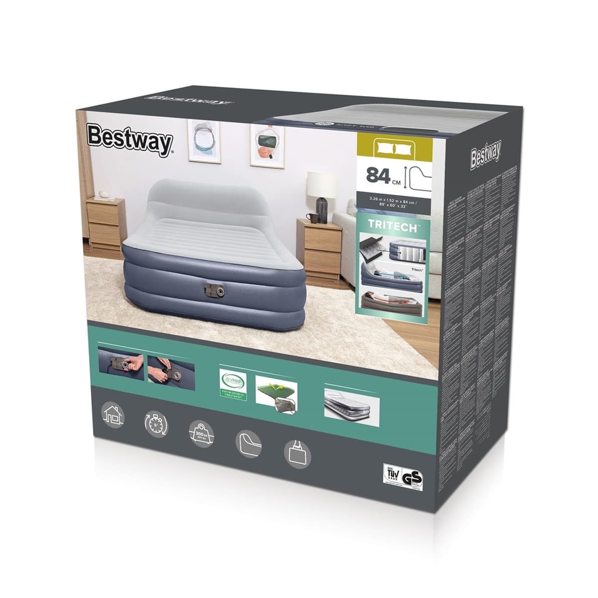 Dmuchany Materac z Pompką Bestway 226 x 152 x 84 cm