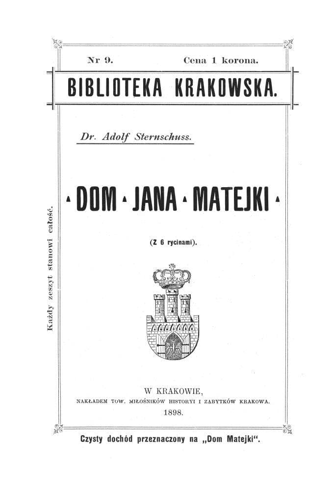 Dom Jana Matejki Muzeum Narodowe reprint 1898