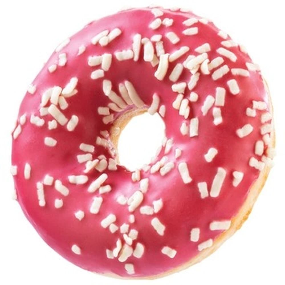 Donut z polewą truskawkową i białą 36 x 54 g