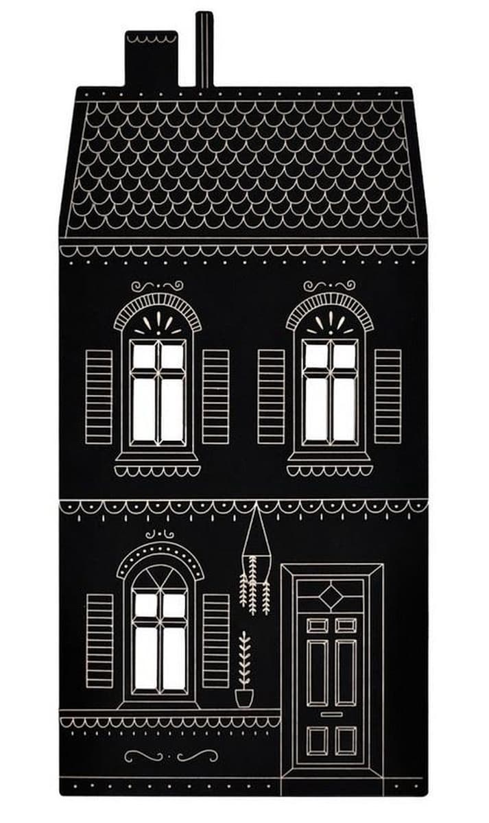 Drewniana tablica kredowa Kamienica 74 x 37 cm dla dzieci