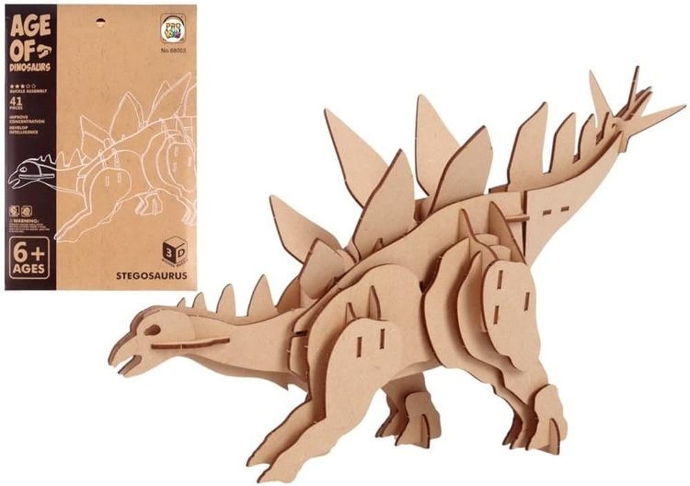 Drewniane puzzle 3D Dinozaur Stegozaur do składania