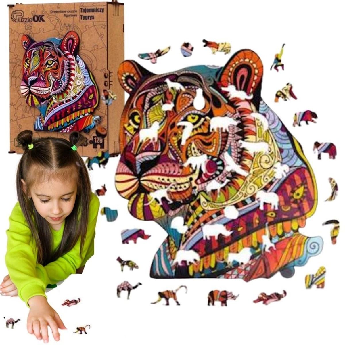 Drewniane Puzzle Eko Tajemniczy Tygrys A3