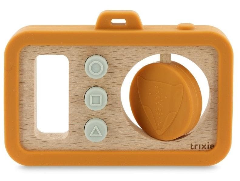 Drewniany aparat fotograficzny z silikonem