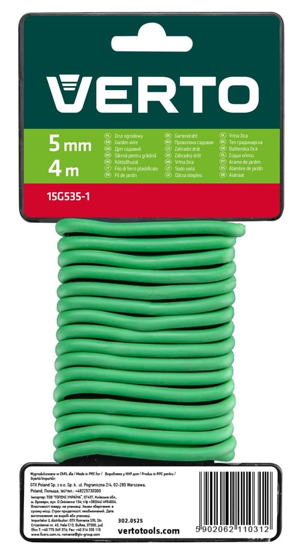 Drut ogrodowy PVC 5 mm długość 4 m