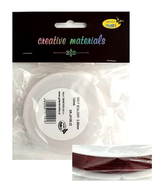 Drut stalowy bordowy 0.3 mm 100 m