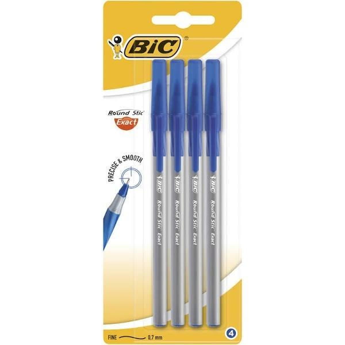 Długopis Round Stic Exact BIC niebieski blister 4szt
