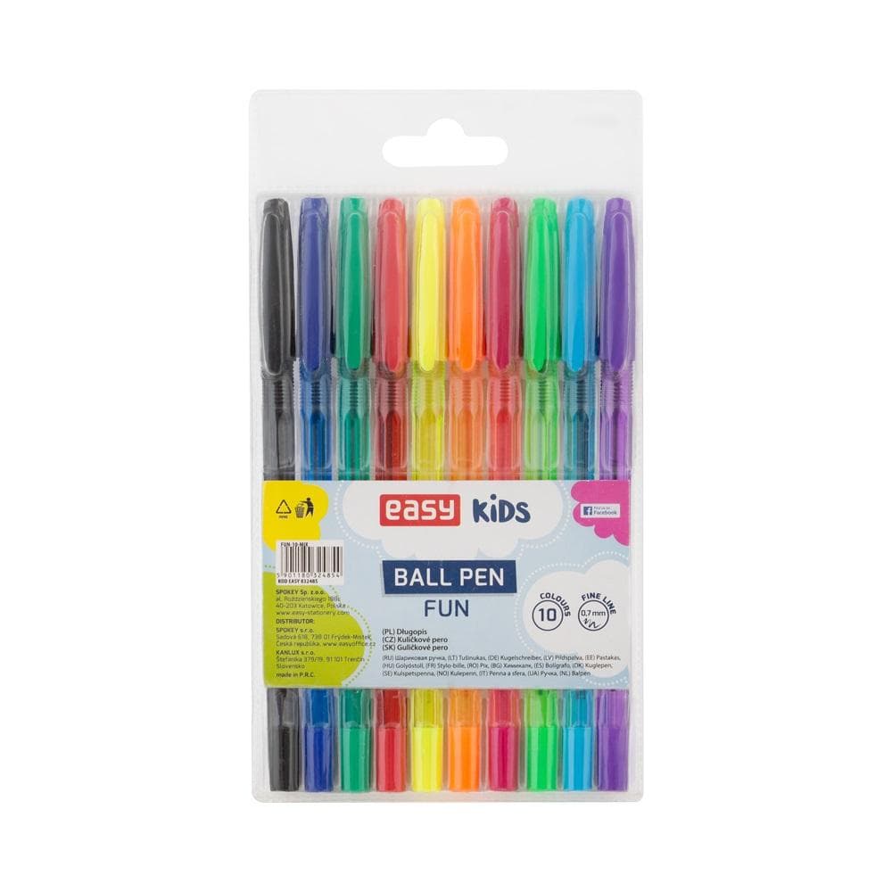 Easy Stationery Długopisy Fun Kolorowe 10 Kolorów