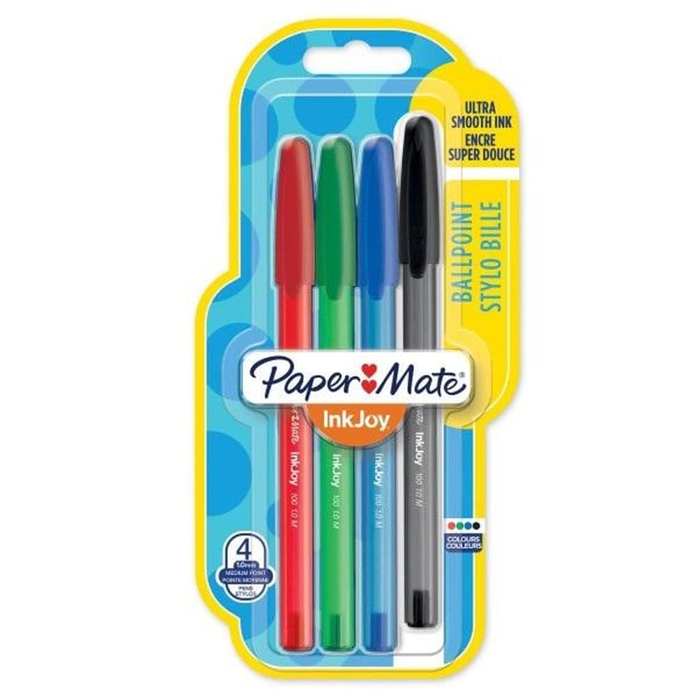 Długopisy zamykane Paper Mate InkJoy - Mix kolorów, zestaw 4 sztuki