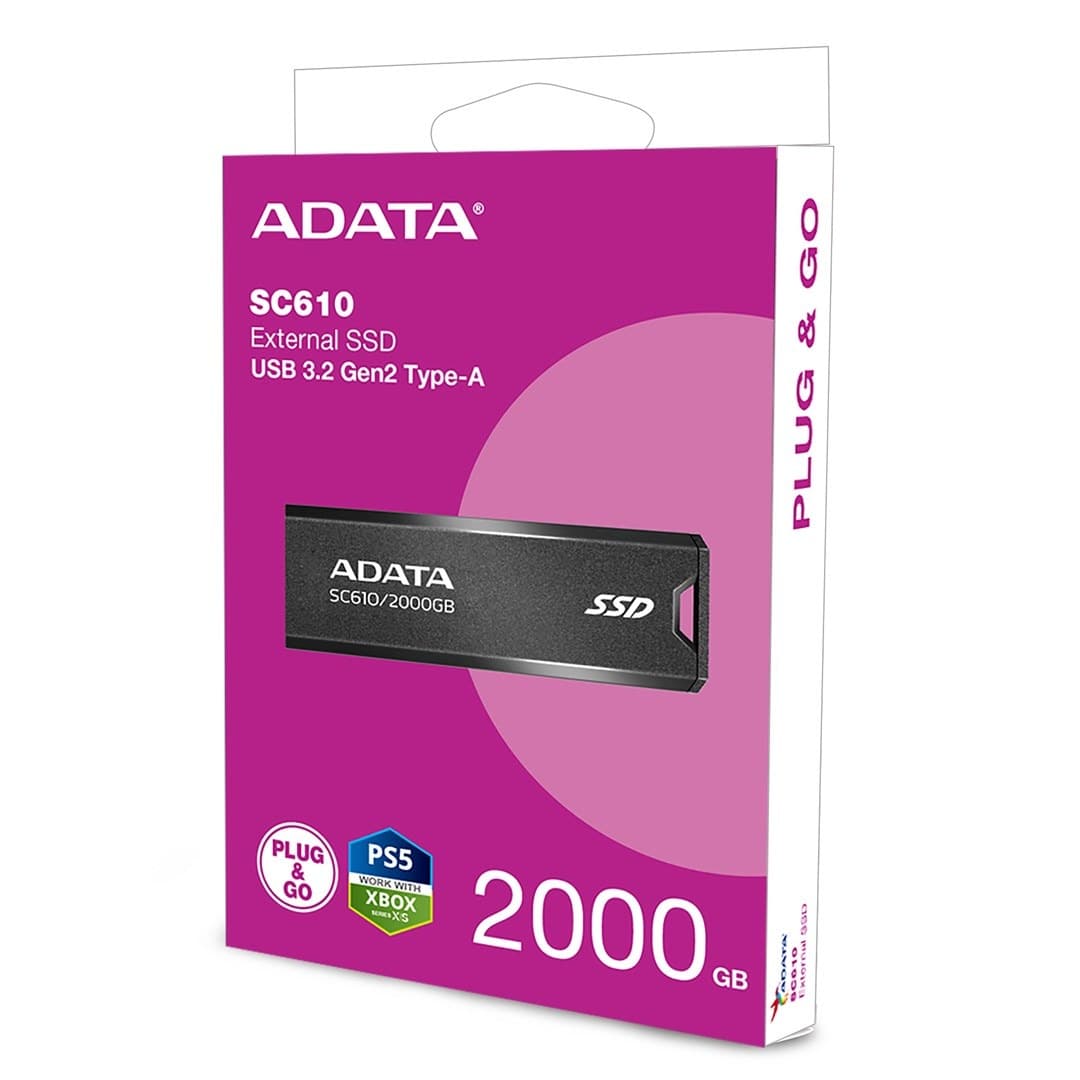 Dysk SSD ADATA SC610 zewnętrzny 2 TB czarny