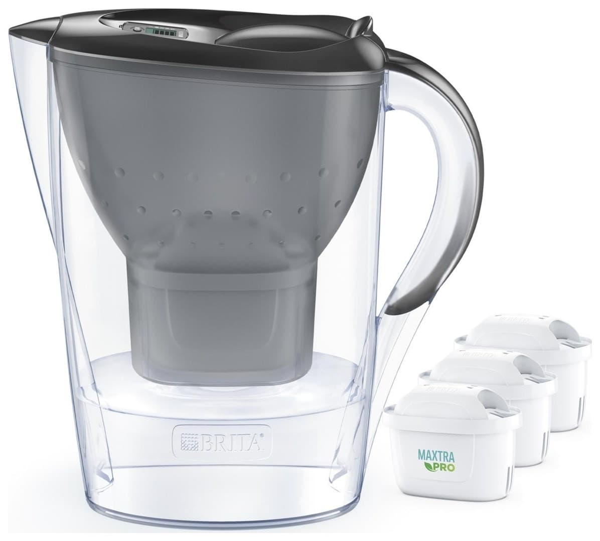 Brita Dzbanek filtrujący Marella grafitowy 2.4l z 3 Maxtra Pro PP