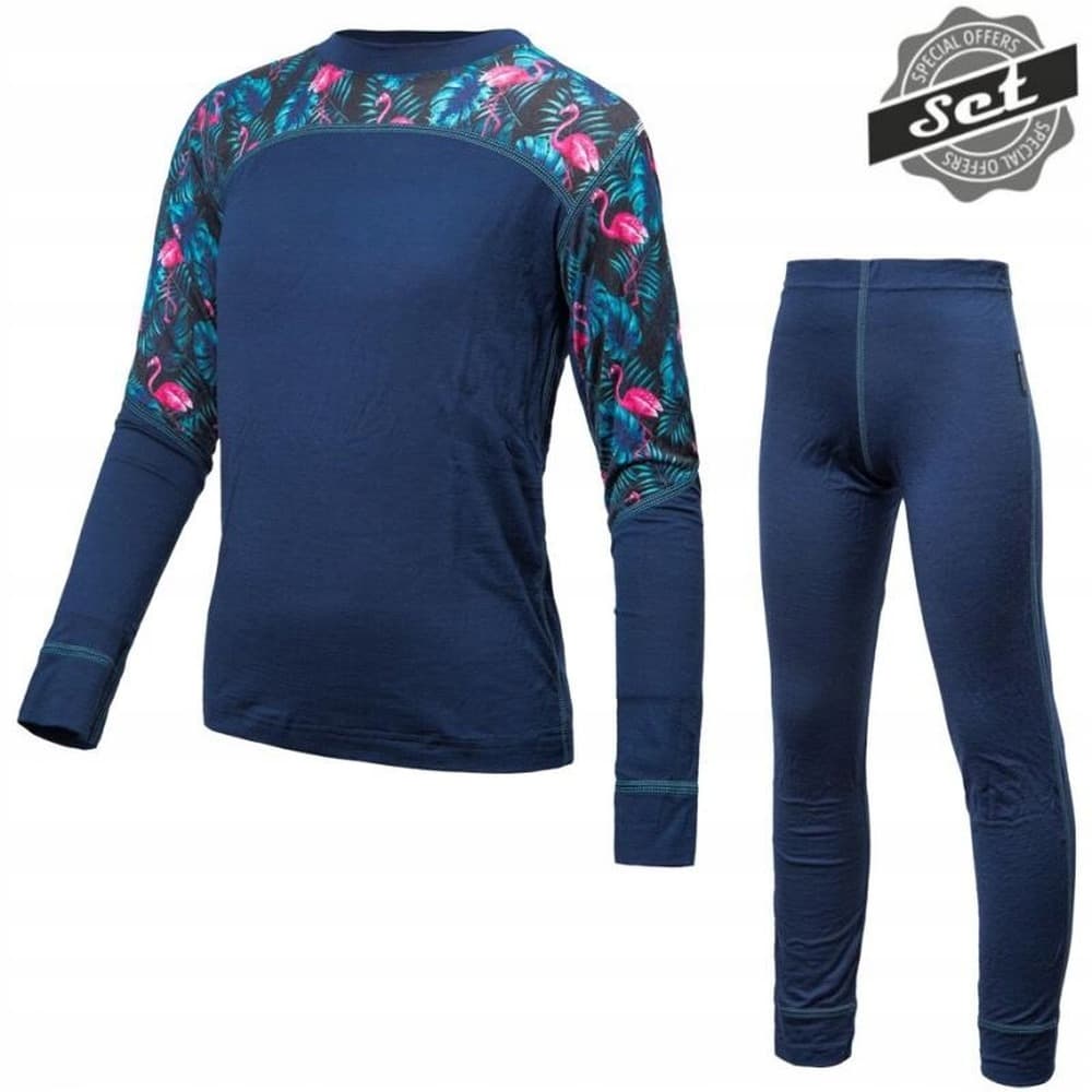 Dziecięca bielizna termoaktywna Sensor Merino Air Set Tee LS + Underpants - magenta