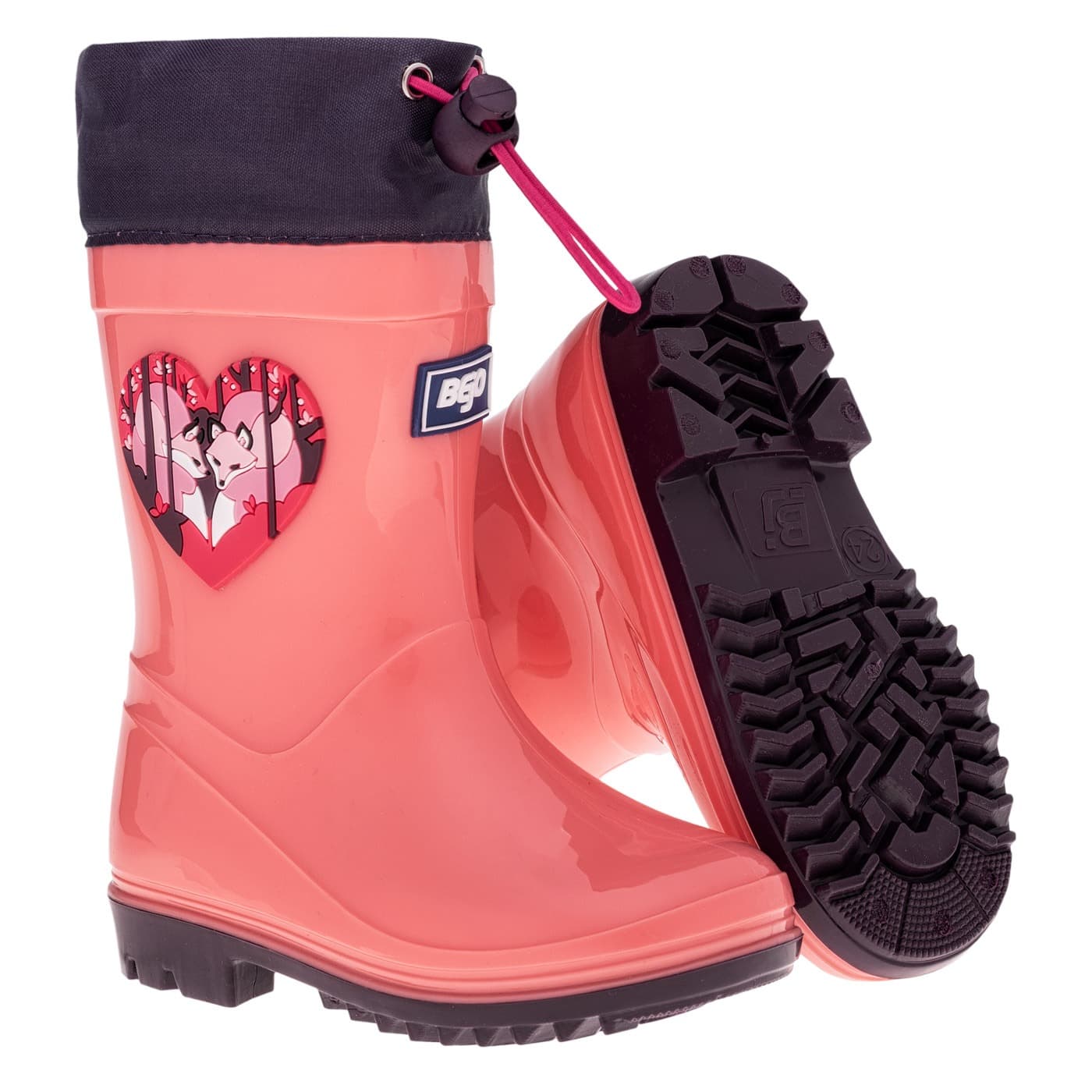Dziecięce kalosze Bejo Kai Wellies Kids różowo-łosośowe