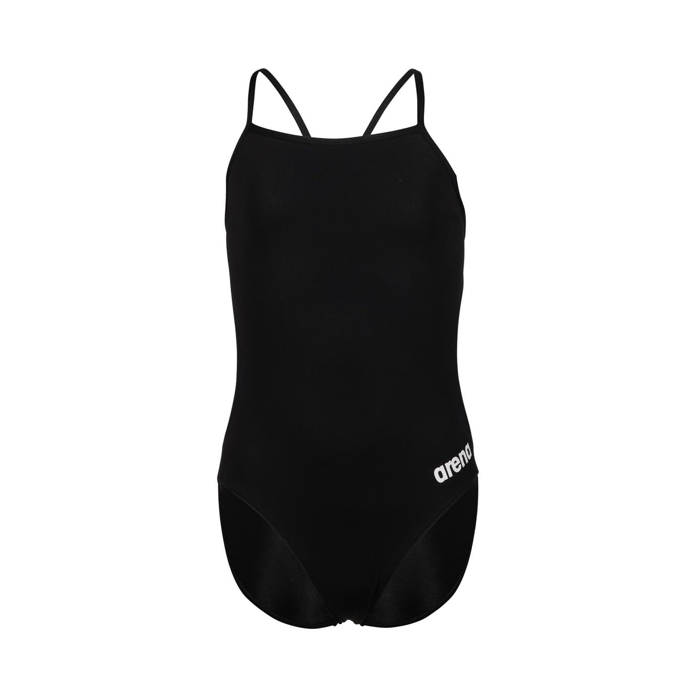 Strój pływacki Arena Girl's Team Swimsuit Challenge Solid czarno-białe