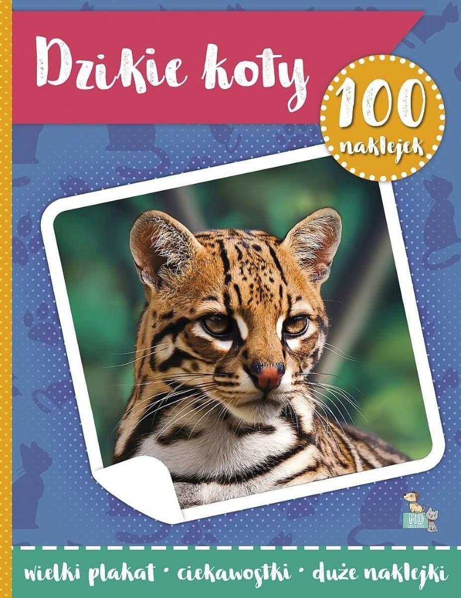 Dzikie koty. 100 naklejek z plakatem edukacyjnym