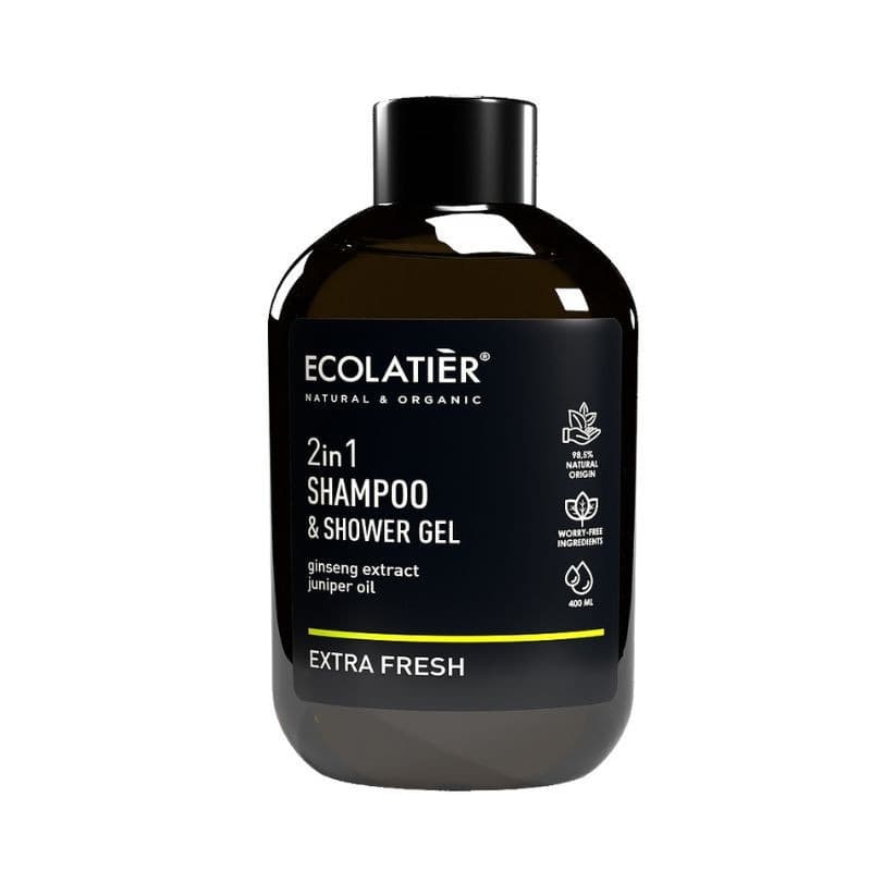 ECOLATIER 2w1 Szampon i Żel pod Prysznic Extra Fresh - 400ml