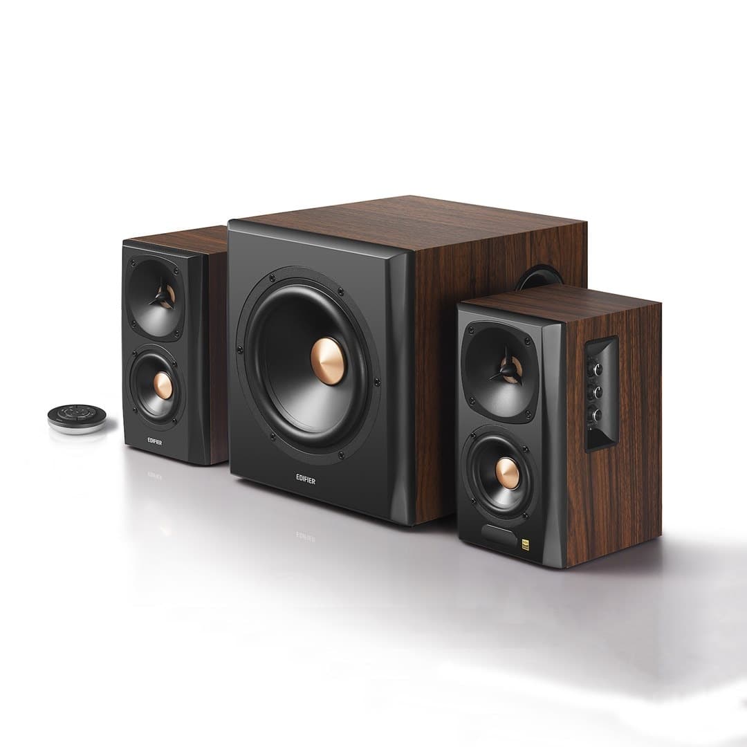 Edifier S360DB 2.1 głośniki drewniane czarne Bluetooth