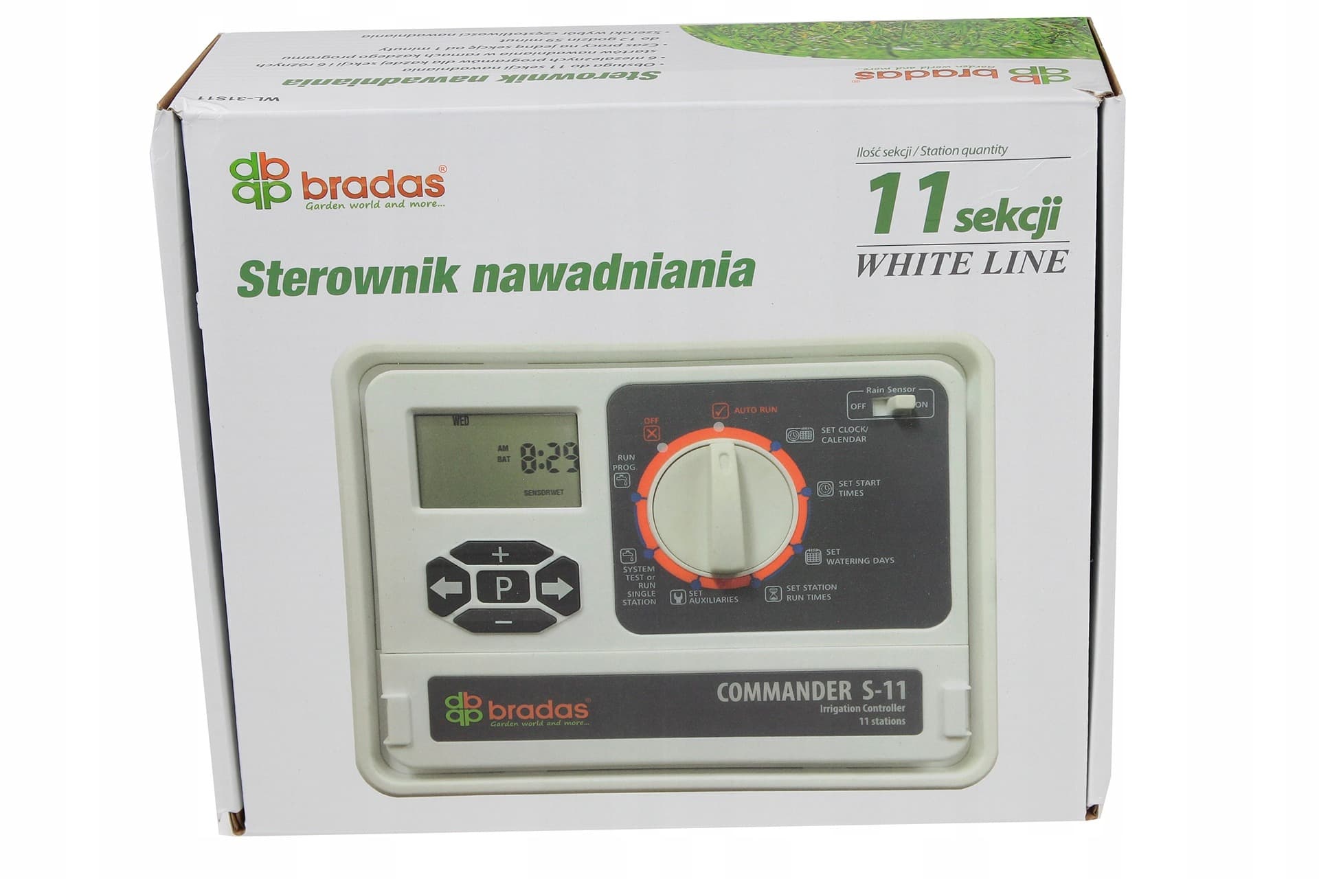 Elektroniczny sterownik nawadniania 11 sekcji /WHITE LINE