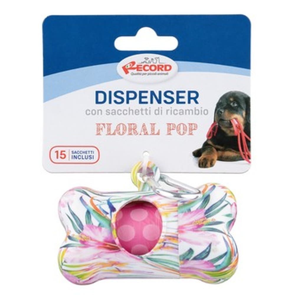 Pojemnik na woreczki dla psa Record Floral 15 sztuk