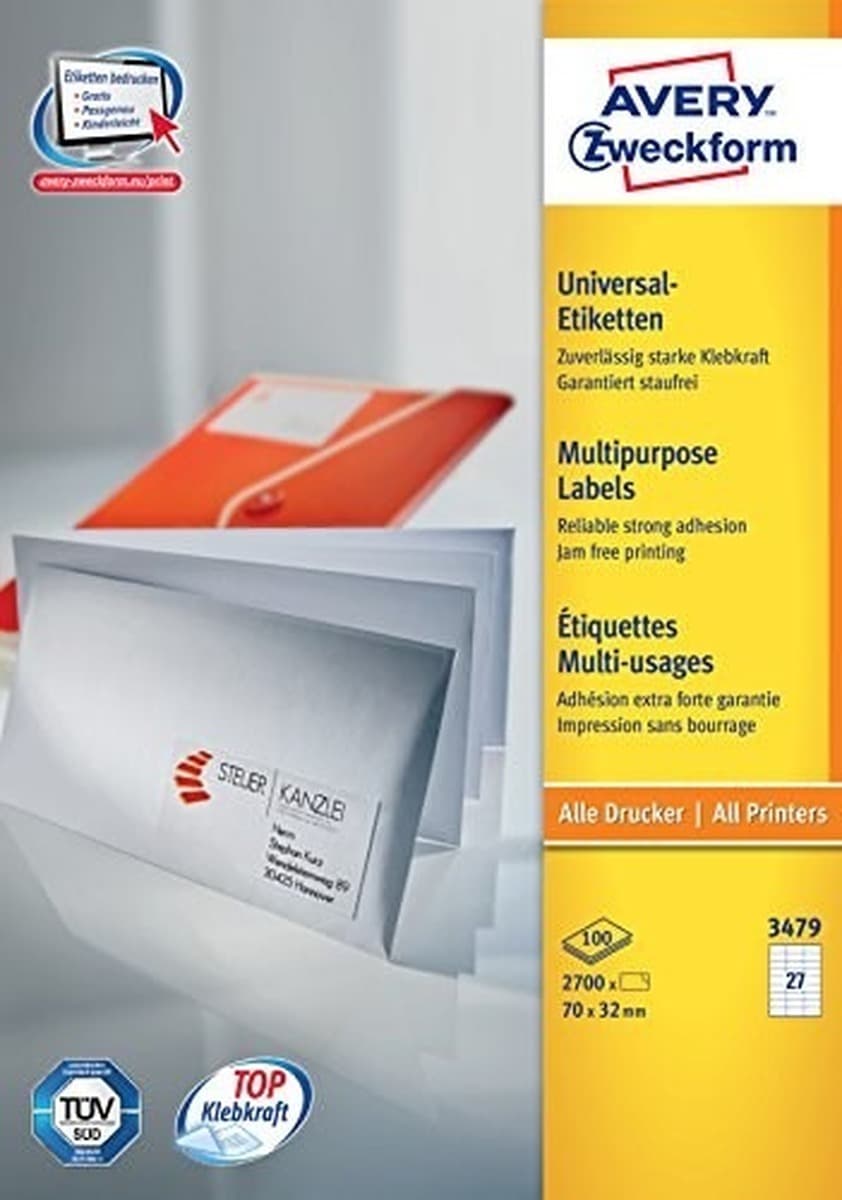 Etykiety samoprzylepne do drukowania 479 sztuk białe A4 premium