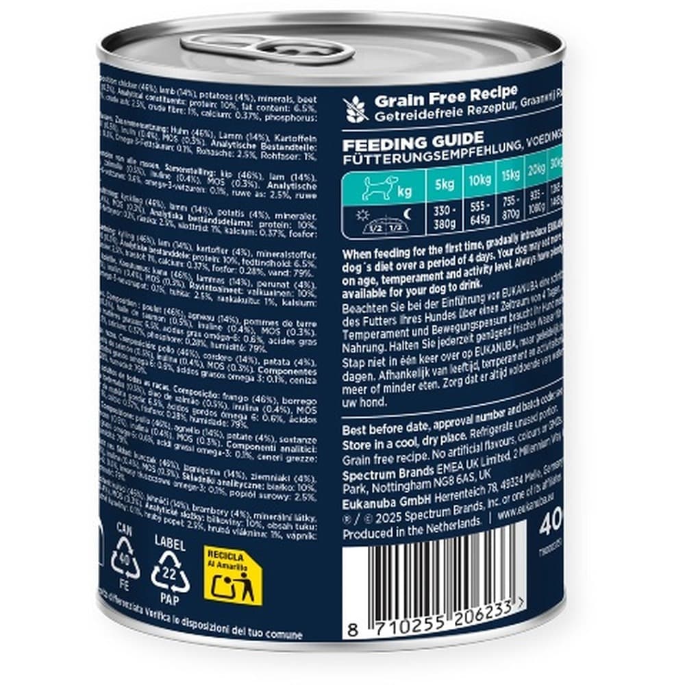 EUK DOG CAN LC SR AB LMB&POT 400G - Karma mokra dla psów z jagnięciną i ziemniakami